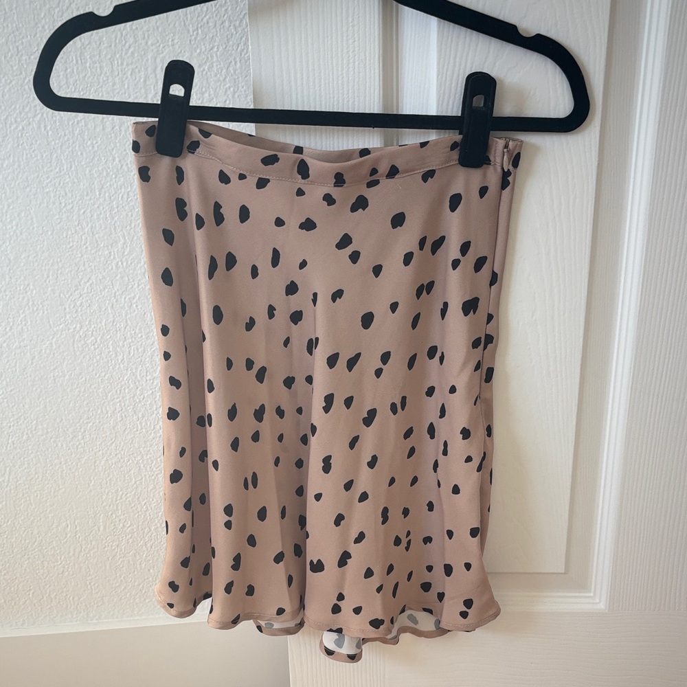 RESA Tan and Black Polka Dot Skirt